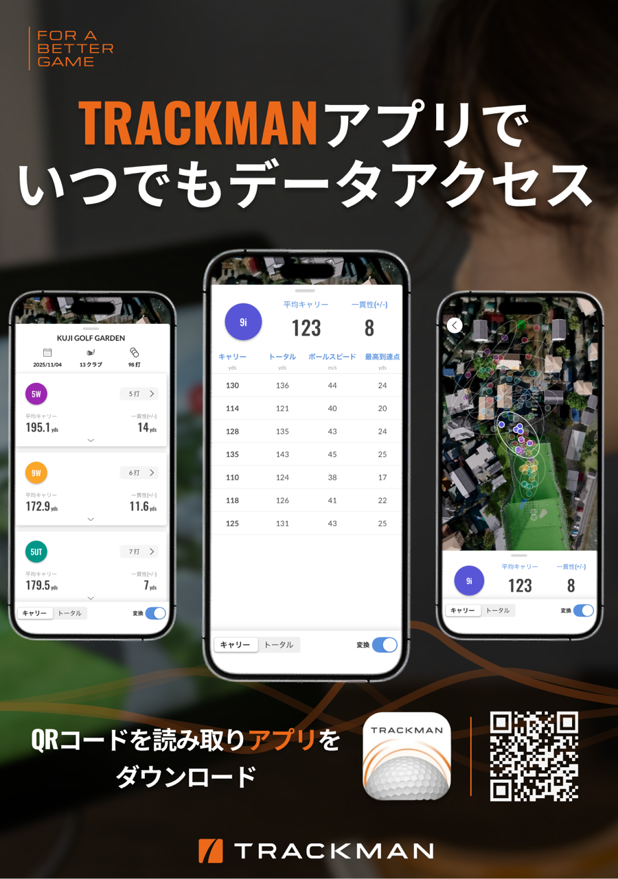 TRACKMANアプリでいつでもデータアクセス：スマホでクラブ別の平均キャリー・一貫性・弾道データを確認できる